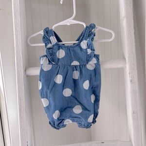Carter’s polka dot jean romper.